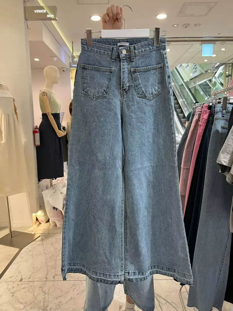 Credito - Korean Women Fashion - #momslook - Front Wide Jeans - 3