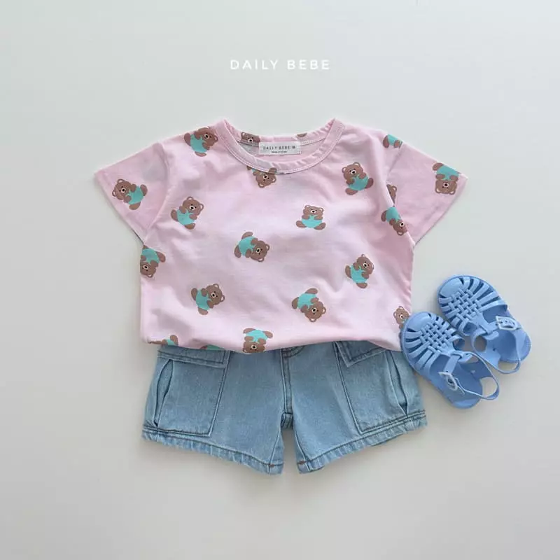 Daily Bebe - Korean Children Fashion - #Kfashion4kids - Heart Bear Tee - 9