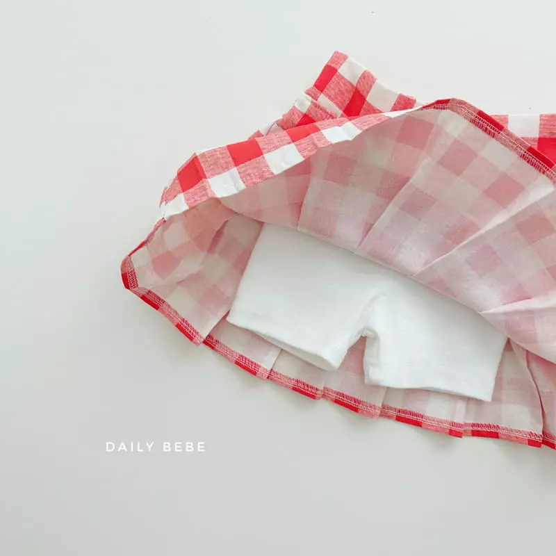 Daily Bebe - Korean Children Fashion - #Kfashion4kids - Check Wrinkle Skirt - 3