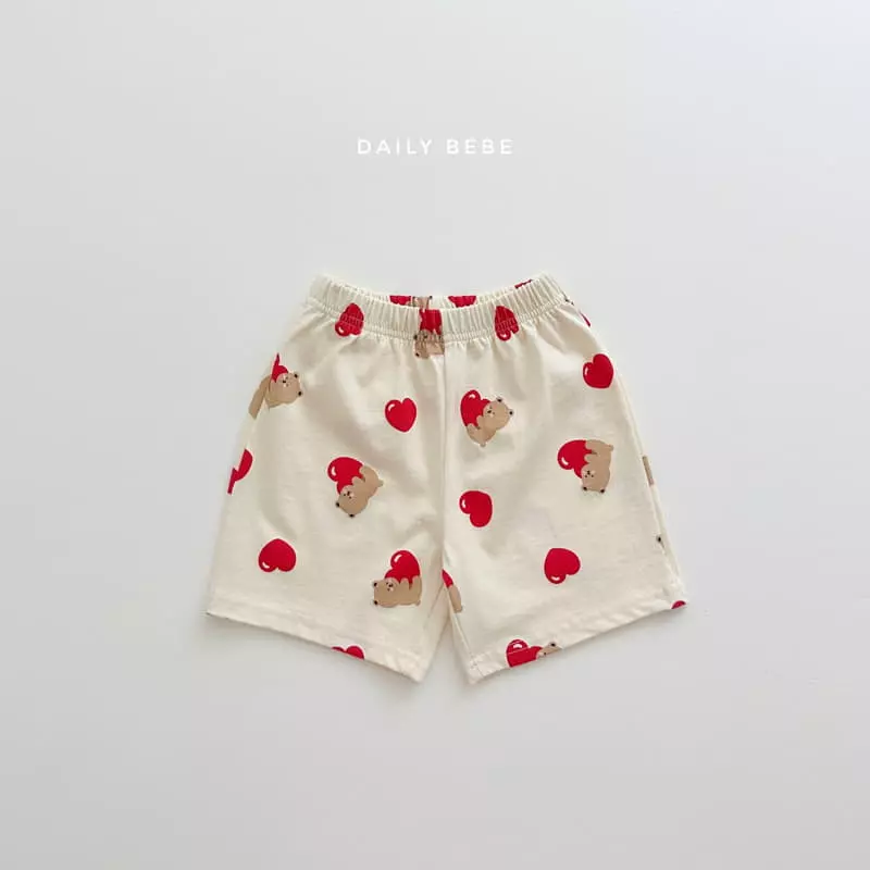 Daily Bebe - Korean Children Fashion - #Kfashion4kids - Haert Bear Top Bottom Set - 3