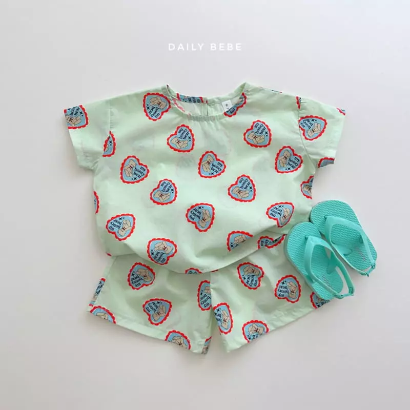 Daily Bebe - Korean Children Fashion - #Kfashion4kids - Honey Bear Top Bottom Set - 6