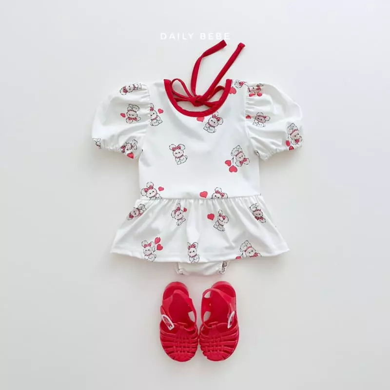 Daily Bebe - Korean Children Fashion - #childofig - Puff One-piece Swimwear