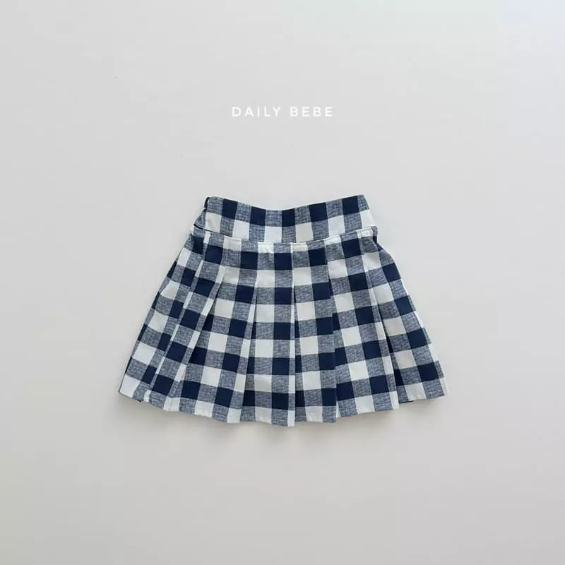 Daily Bebe - Korean Children Fashion - #childrensboutique - Check Wrinkle Skirt - 10