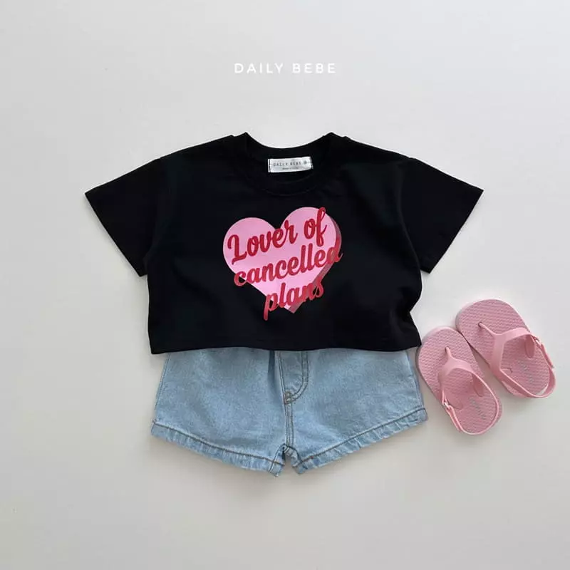 Daily Bebe - Korean Children Fashion - #discoveringself - Heart Crop Tee - 8