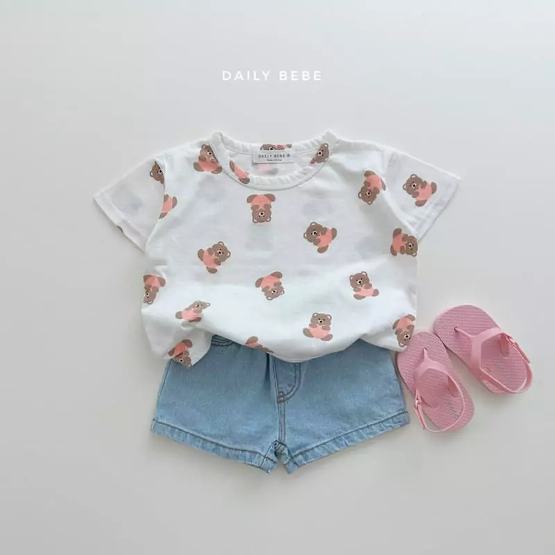 Daily Bebe - Korean Children Fashion - #designkidswear - Heart Bear Tee - 4