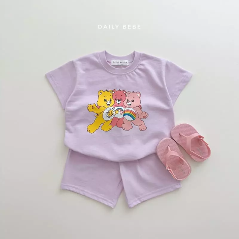 Daily Bebe - Korean Children Fashion - #discoveringself - Care Bear Top Bottom Set - 5