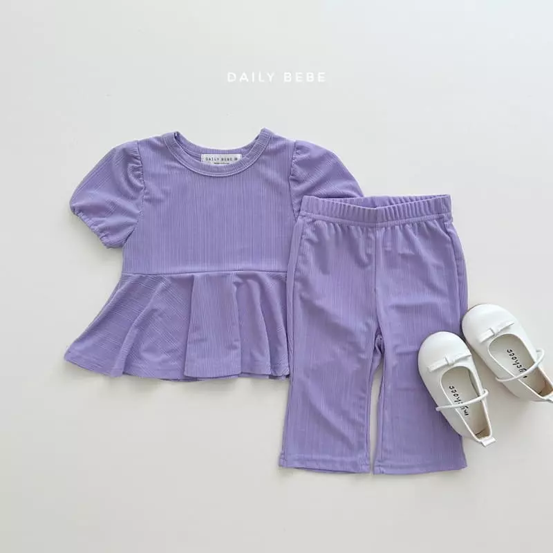 Daily Bebe - Korean Children Fashion - #discoveringself - Hole Pleats Top Bottom Set - 6