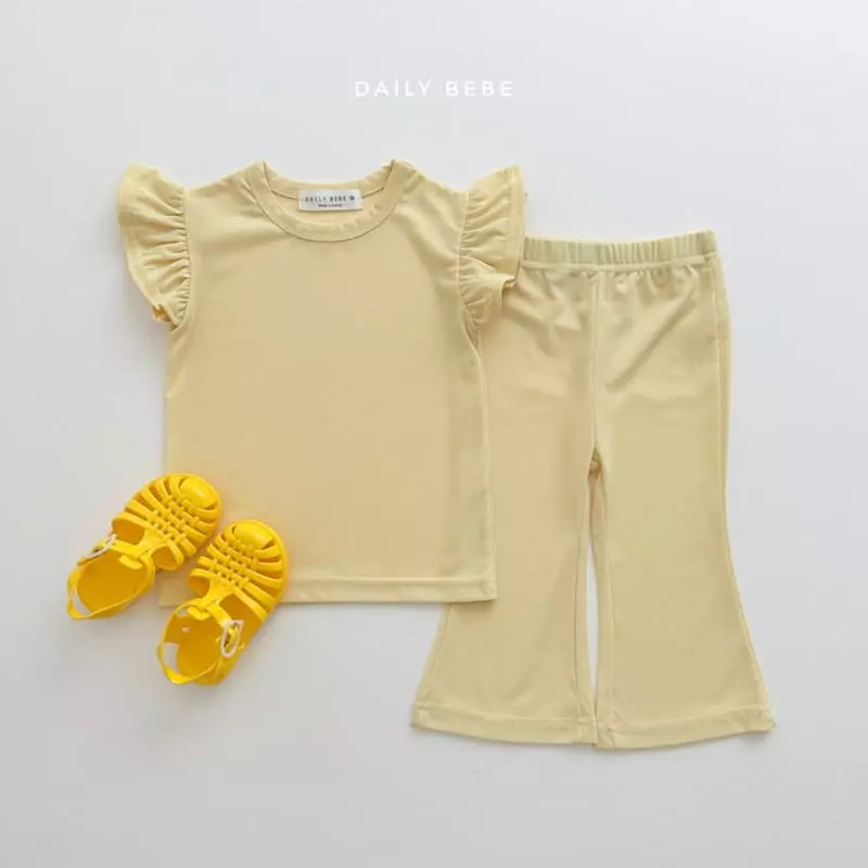 Daily Bebe - Korean Children Fashion - #discoveringself - Cool Bootscut Top Bottom Set - 2