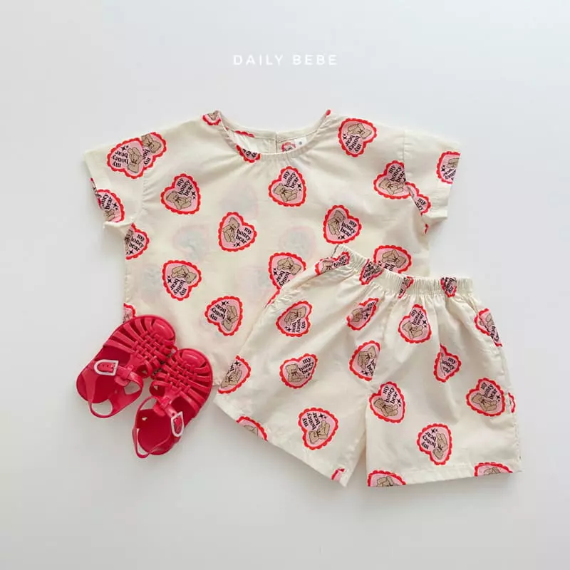 Daily Bebe - Korean Children Fashion - #fashionkids - Honey Bear Top Bottom Set - 2