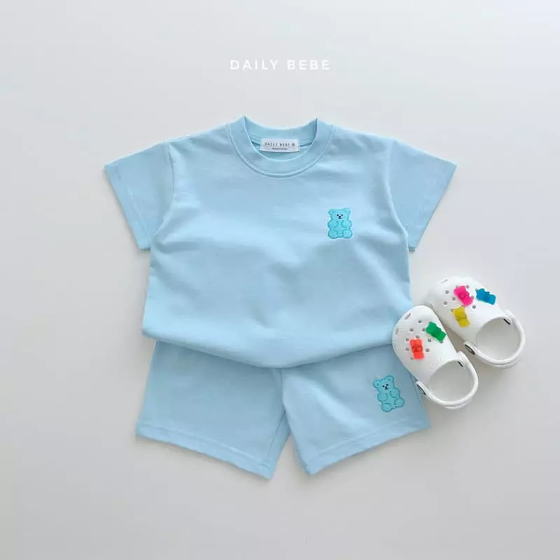 Daily Bebe - Korean Children Fashion - #kidsshorts - Jelly Bear Top Bottom Set - 11