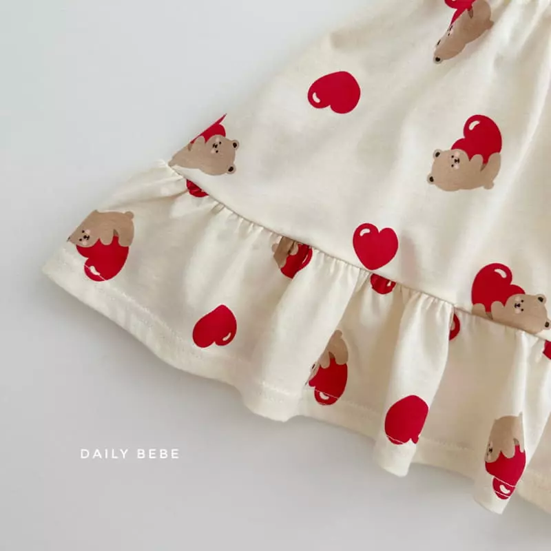 Daily Bebe - Korean Children Fashion - #kidsstore - Heart Bear One-piece - 2