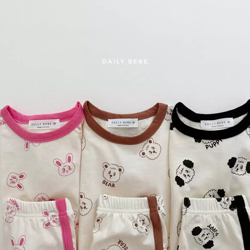 Daily Bebe - Korean Children Fashion - #kidzfashiontrend - Piping Color Top Bottom Set - 11