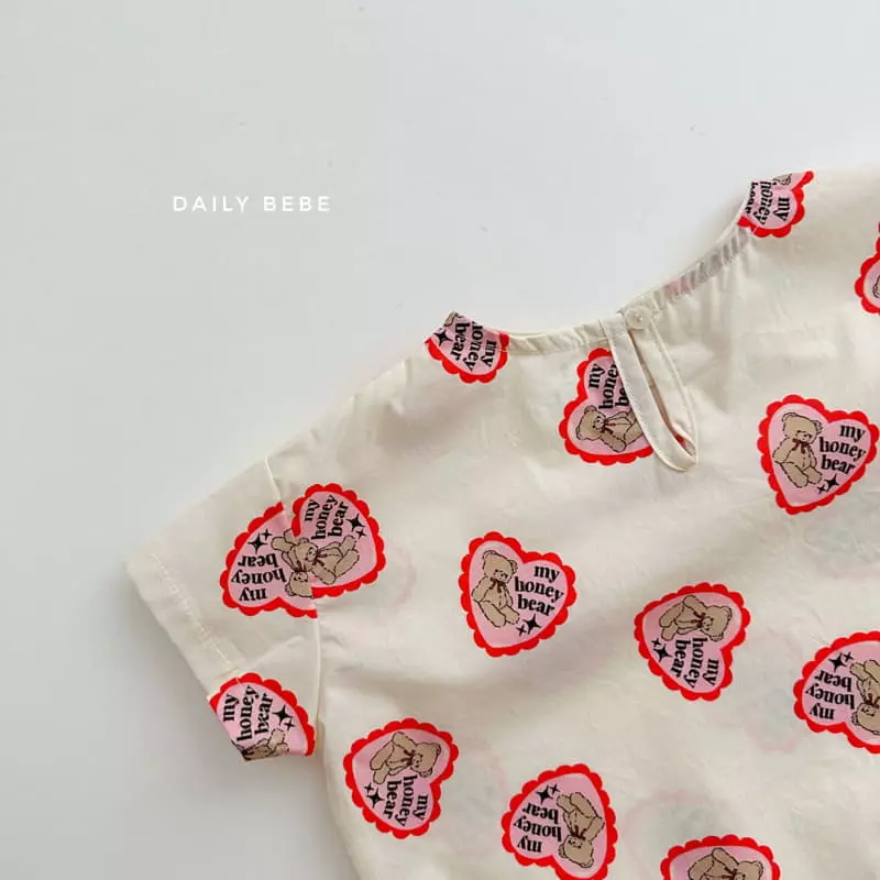 Daily Bebe - Korean Children Fashion - #kidzfashiontrend - Honey Bear Top Bottom Set - 5