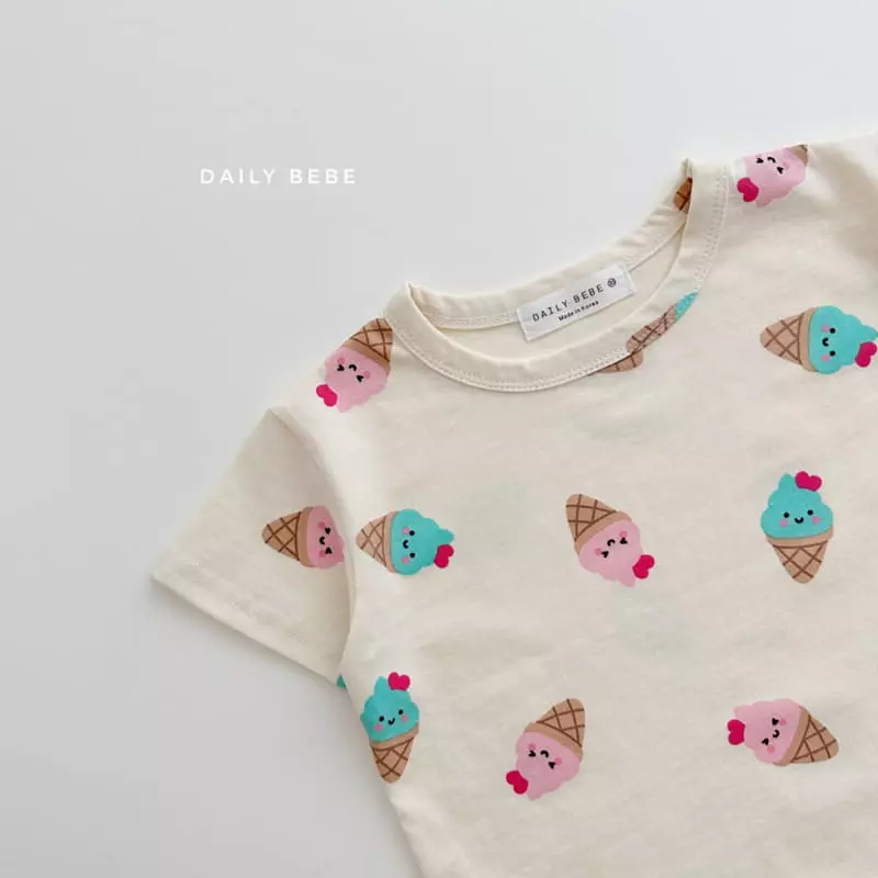 Daily Bebe - Korean Children Fashion - #littlefashionista - Ice Cream Top Bottom Set - 2