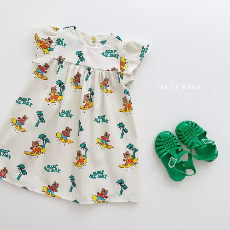 Daily Bebe - Korean Children Fashion - #littlefashionista - Surfing Palm One-piece