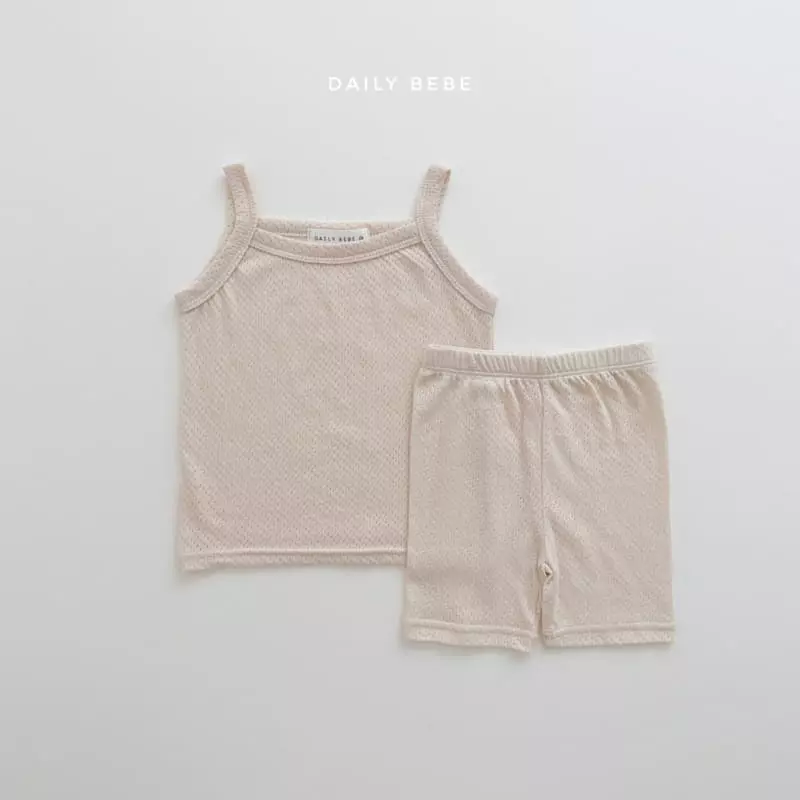Daily Bebe - Korean Children Fashion - #magicofchildhood - Inner Sleeveless Top Bottom Set - 3