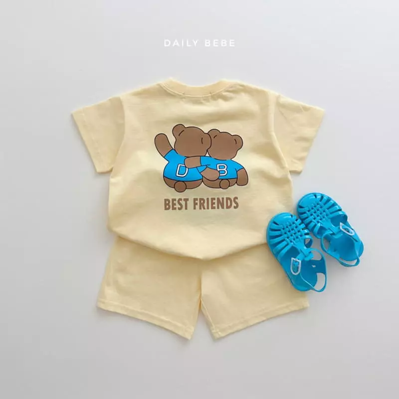 Daily Bebe - Korean Children Fashion - #stylishchildhood - Hi Bear Top Bottom Set - 2