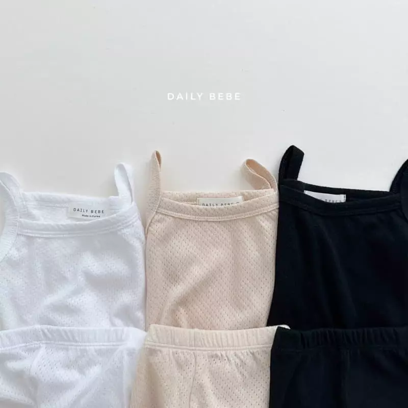 Daily Bebe - Korean Children Fashion - #todddlerfashion - Inner Sleeveless Top Bottom Set - 6