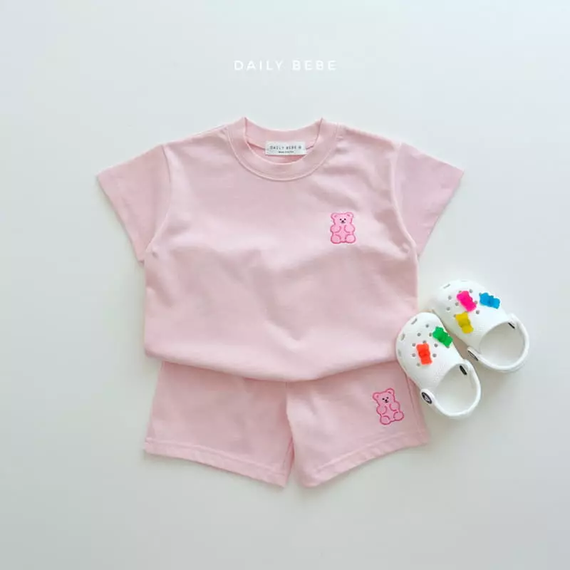 Daily Bebe - Korean Children Fashion - #todddlerfashion - Jelly Bear Top Bottom Set - 3