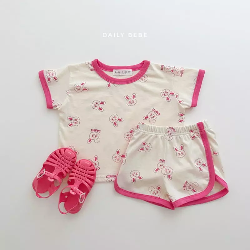 Daily Bebe - Korean Children Fashion - #todddlerfashion - Piping Color Top Bottom Set