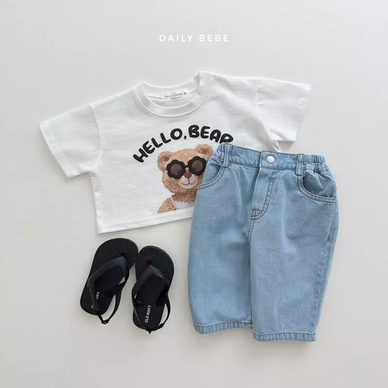 Daily Bebe - Korean Children Fashion - #todddlerfashion - Sunglass Bear Crop Tee - 4
