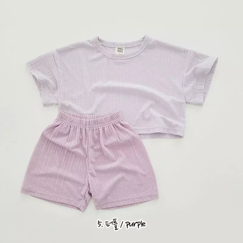 Daily Daily - Korean Children Fashion - #childrensboutique - Crop Top Bottom Set - 6