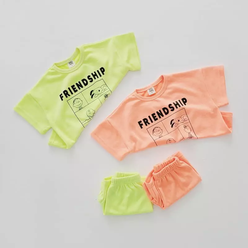 Daily Daily - Korean Children Fashion - #minifashionista - Neon Snup Dog Top Bottom Set - 12