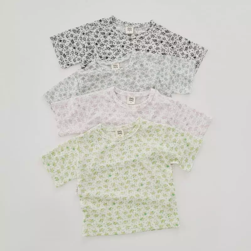 Daily Daily - Korean Children Fashion - #stylishchildhood - Flower Pleats Top Bottom Set - 7