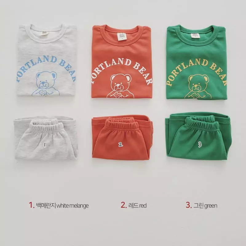 Daily Daily - Korean Children Fashion - #stylishchildhood - More Cookie Bear Top Bottom Set - 2