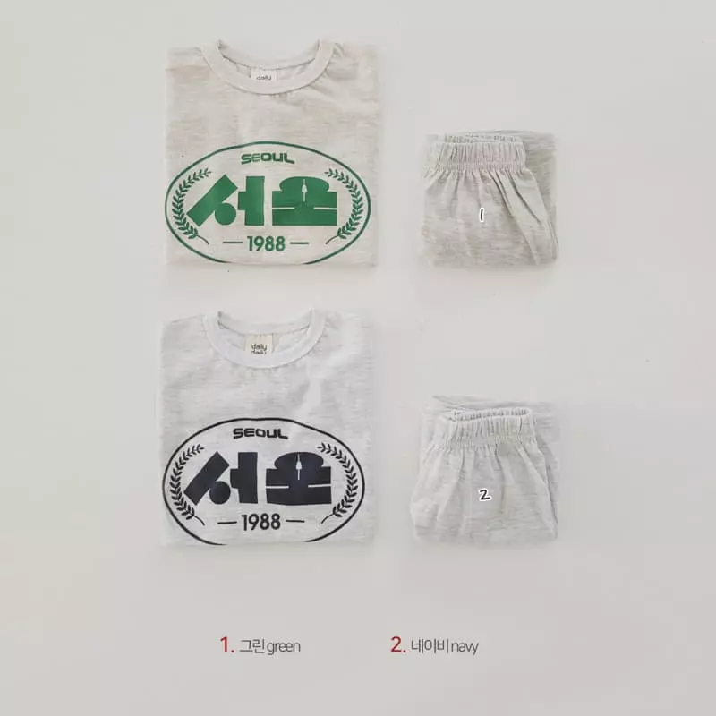 Daily Daily - Korean Children Fashion - #todddlerfashion - Summer Seoul City Top Bottom Set - 3
