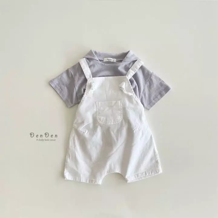 Denden - Korean Children Fashion - #kidsstore - Bonbon Dungarees Shorts - 7