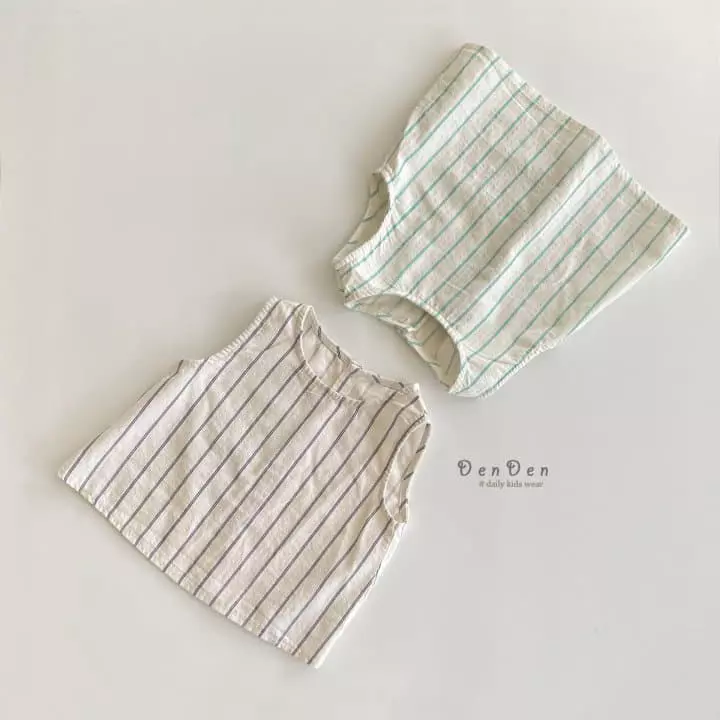 Denden - Korean Children Fashion - #todddlerfashion - Jul Line Sleeveless - 3