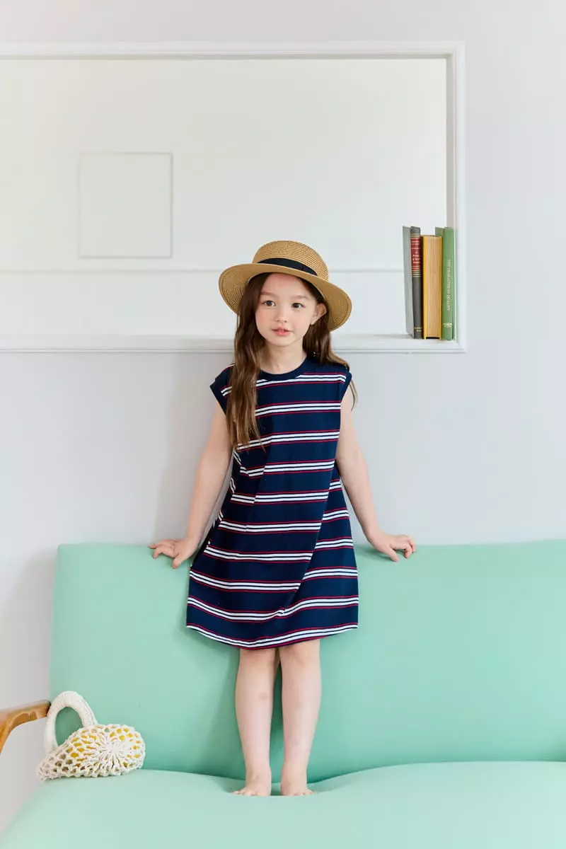 Dore Dore - Korean Children Fashion - #kidsshorts - A Line Stripes One-piece - 9