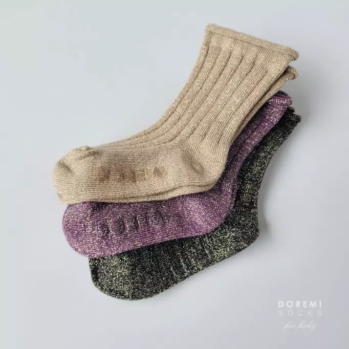 Doremi Socks - Korean Children Fashion - #fashionkids - Glitter Gold Socks - 2