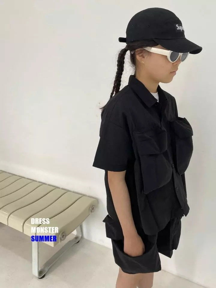 Dress Monster - Korean Junior Fashion - #magicofchildhood - Big Pocket Top Bottom Set