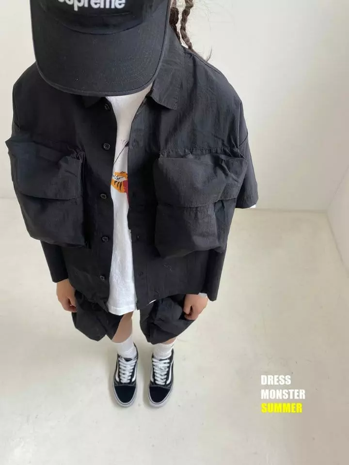 Dress Monster - Korean Junior Fashion - #prettylittlegirls - Big Pocket Top Bottom Set - 3