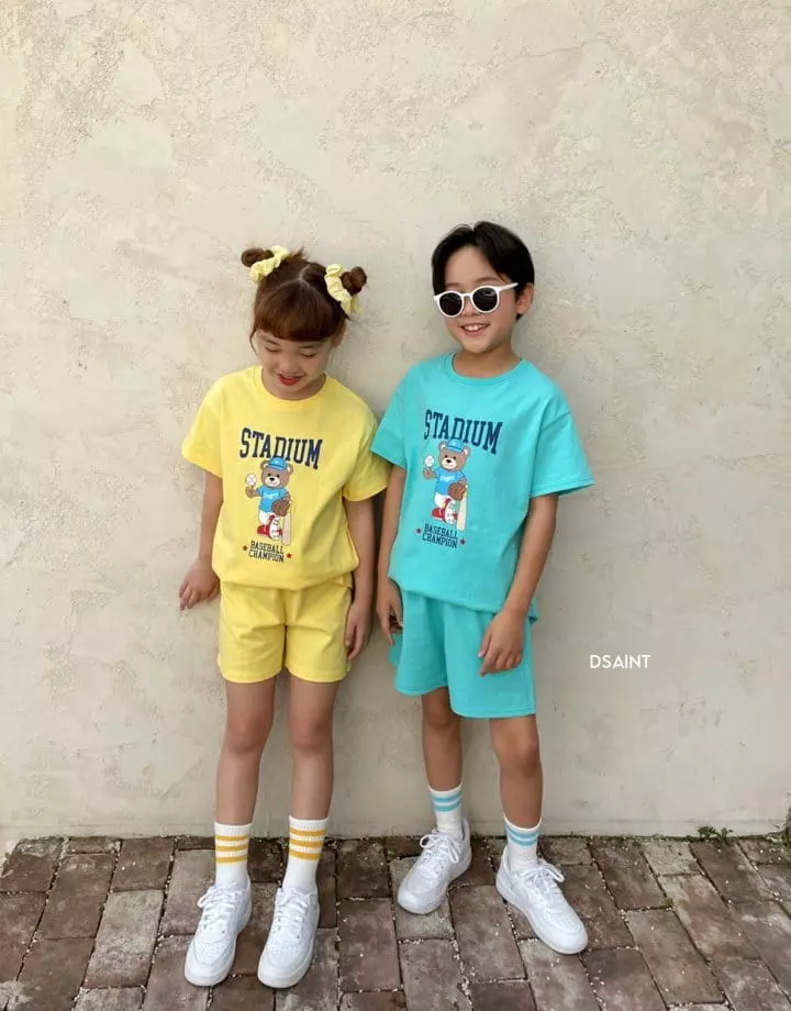 Dsaint - Korean Children Fashion - #designkidswear - Base Ball Bear Top Bottom Set - 6