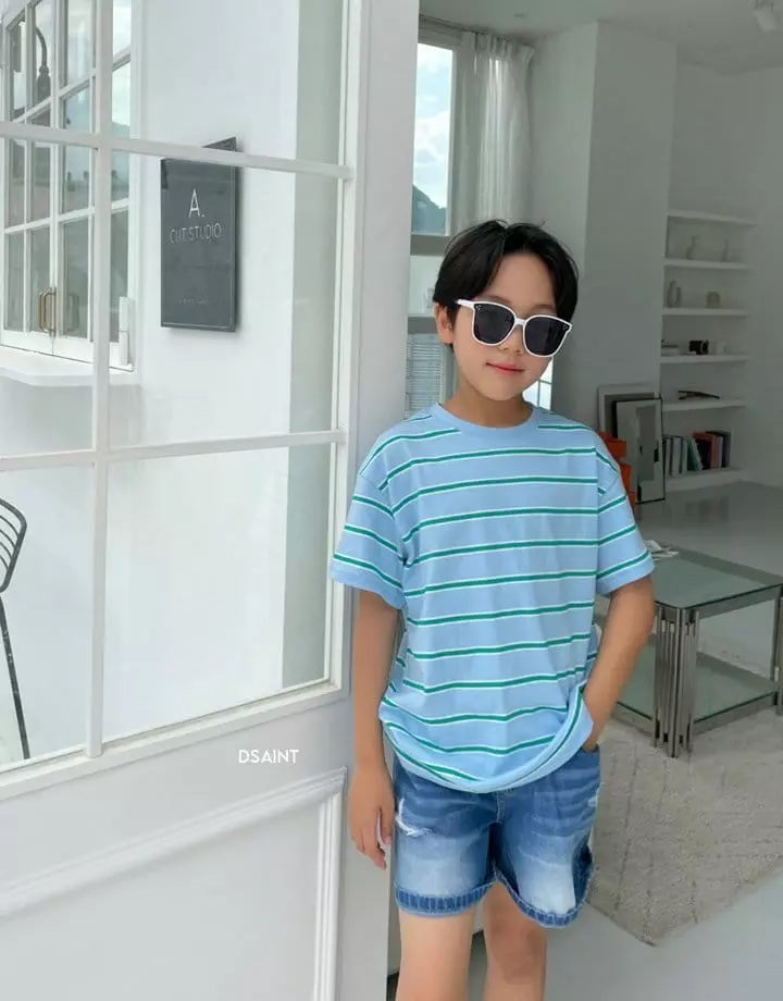 Dsaint - Korean Children Fashion - #kidzfashiontrend - Multi Stripes Tee - 5