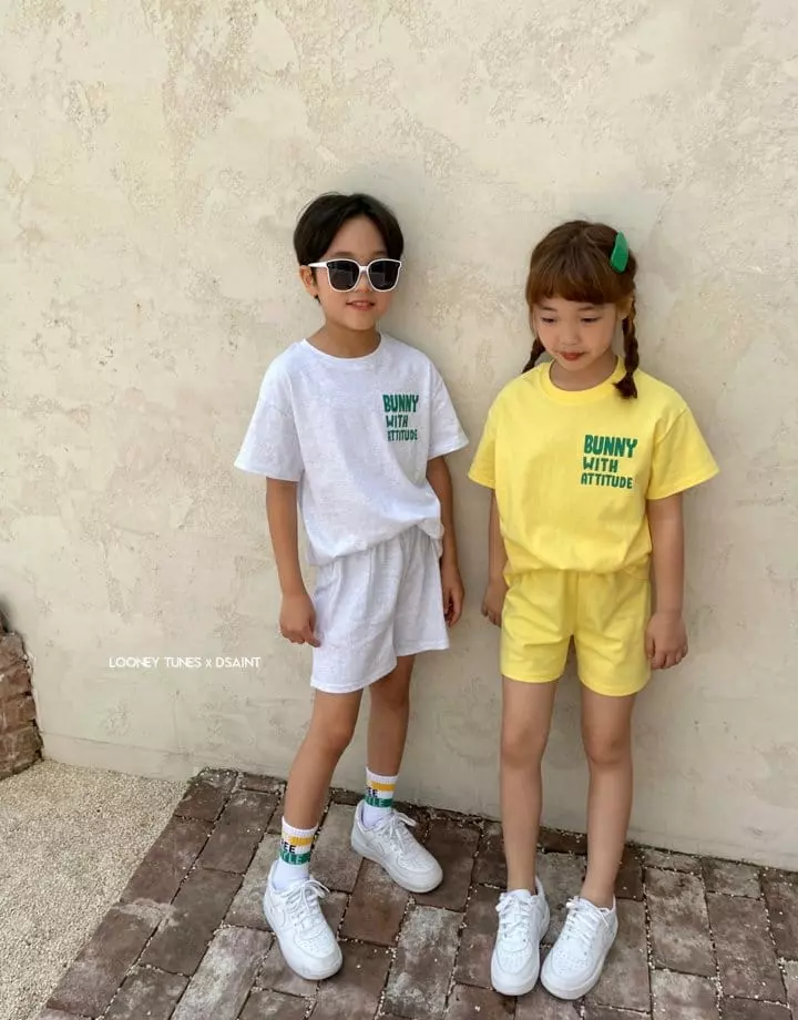 Dsaint - Korean Children Fashion - #kidzfashiontrend - With Bunny Top Bottom Set - 3
