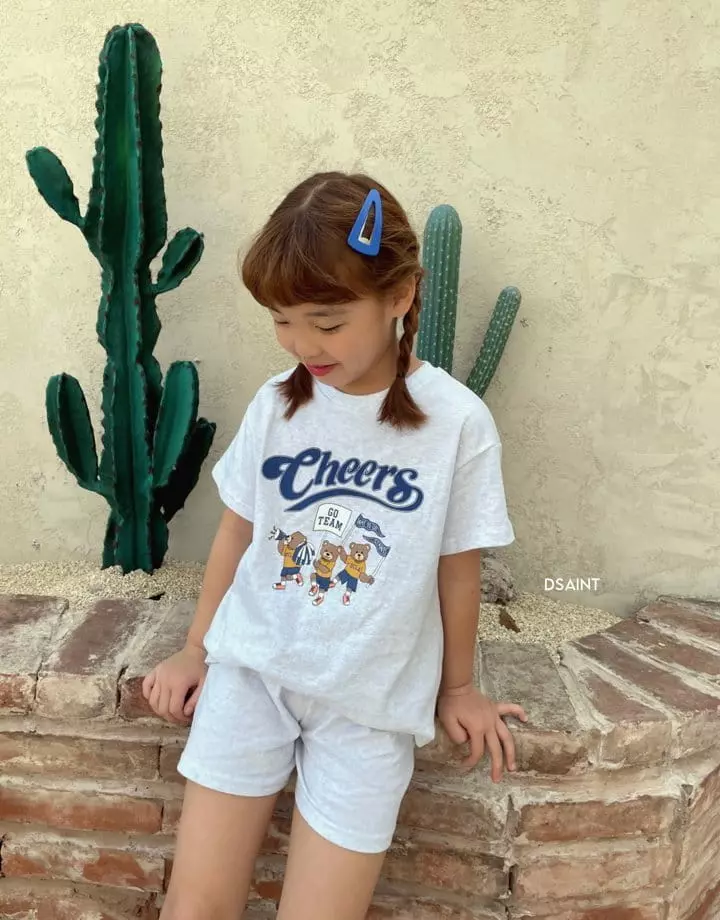 Dsaint - Korean Children Fashion - #minifashionista - Cheers Bear Top Bottom Set - 2