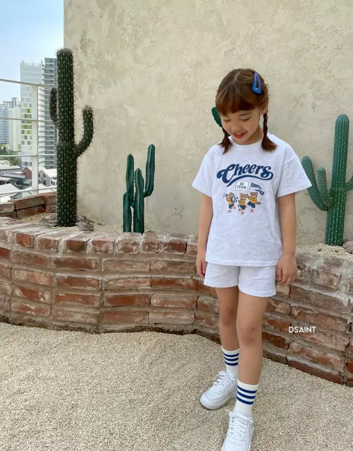 Dsaint - Korean Children Fashion - #prettylittlegirls - Cheers Bear Top Bottom Set - 3