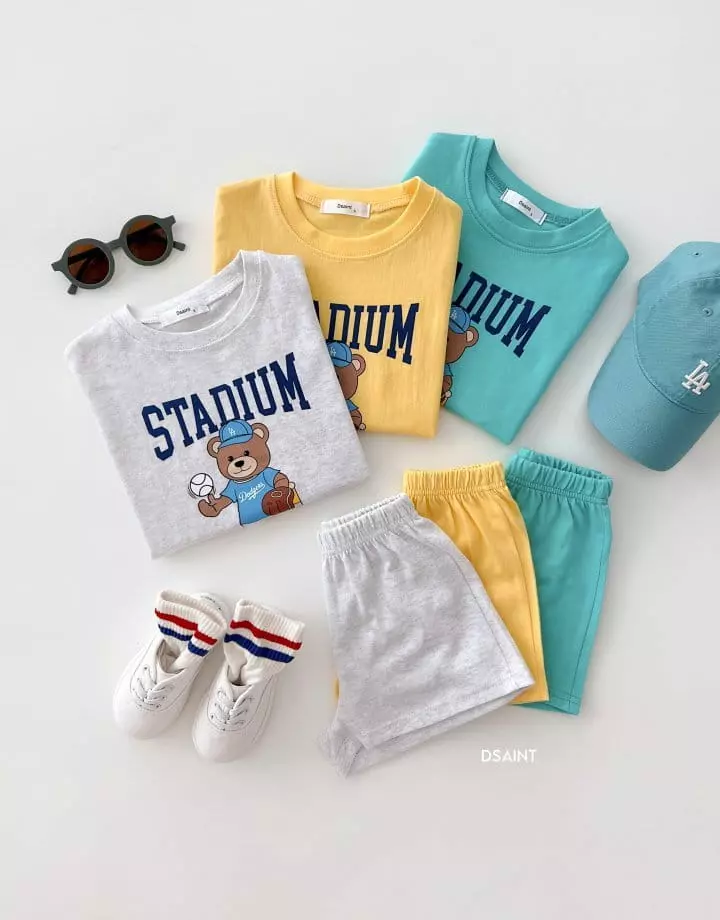 Dsaint - Korean Children Fashion - #stylishchildhood - Base Ball Bear Top Bottom Set - 3