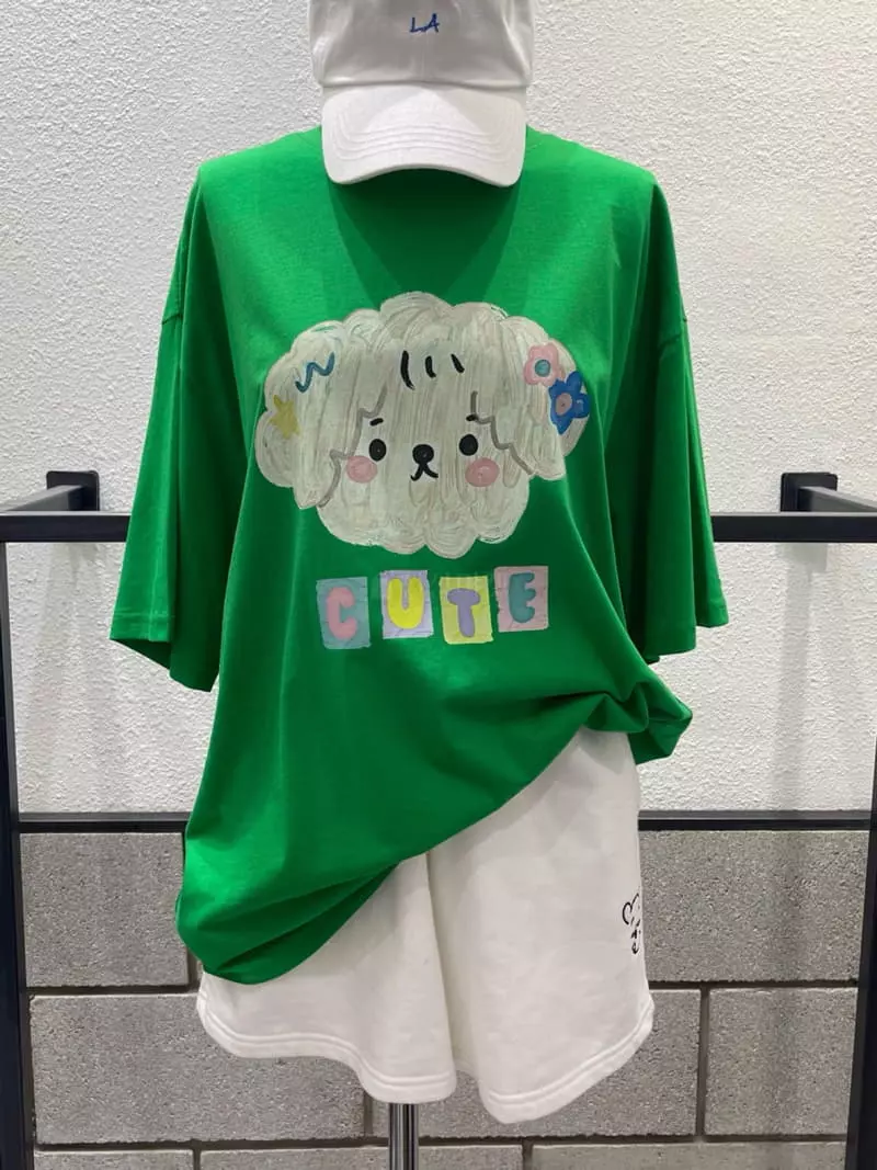 Eve - Korean Women Fashion - #momslook - Poodle Box Tee - 2