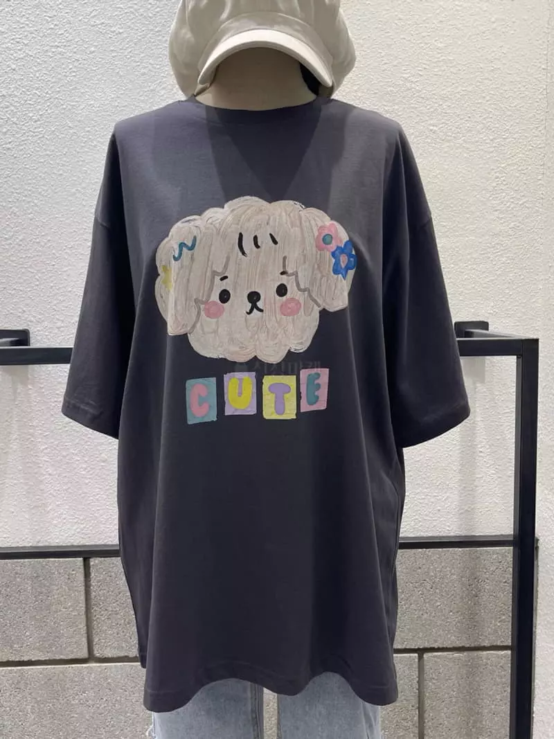 Eve - Korean Women Fashion - #momslook - Poodle Box Tee - 3