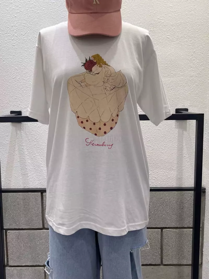 Eve - Korean Women Fashion - #thatsdarling - Strawberry Tee - 2