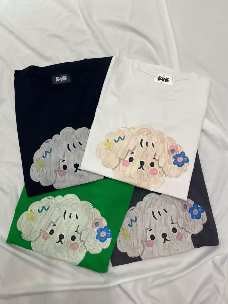 Eve - Korean Women Fashion - #vintageinspired - Poodle Box Tee - 6