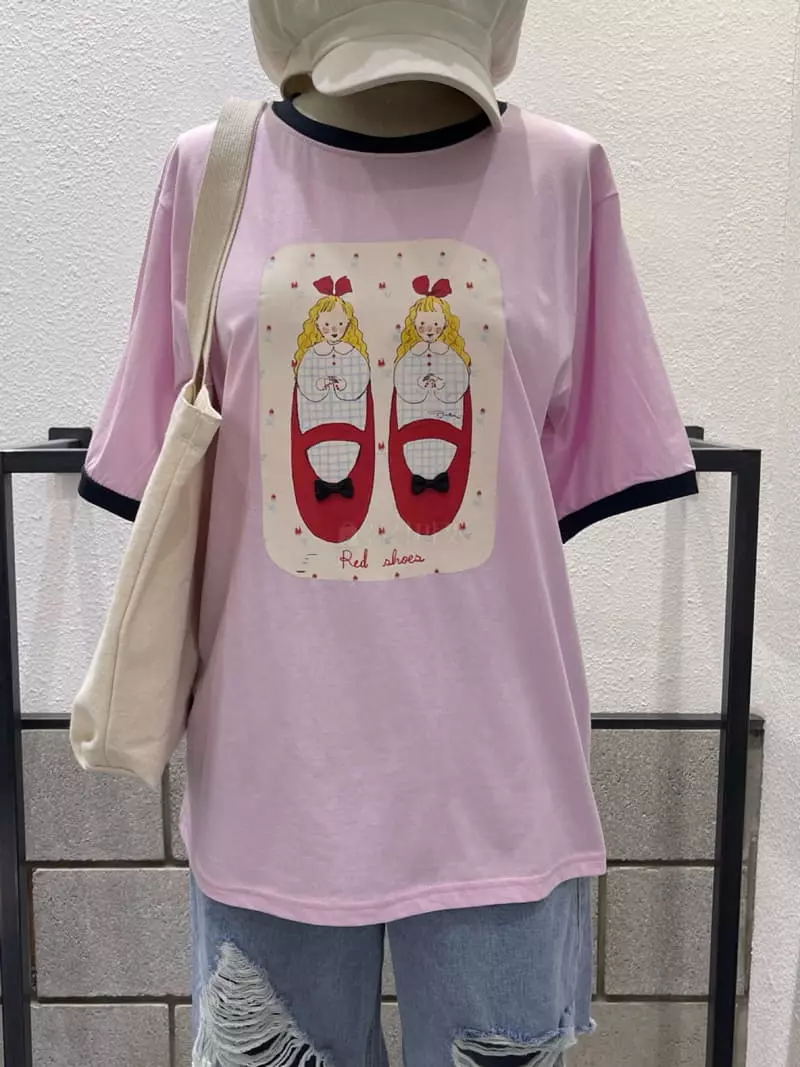 Eve - Korean Women Fashion - #vintageinspired - Shoes Girl Tee - 2