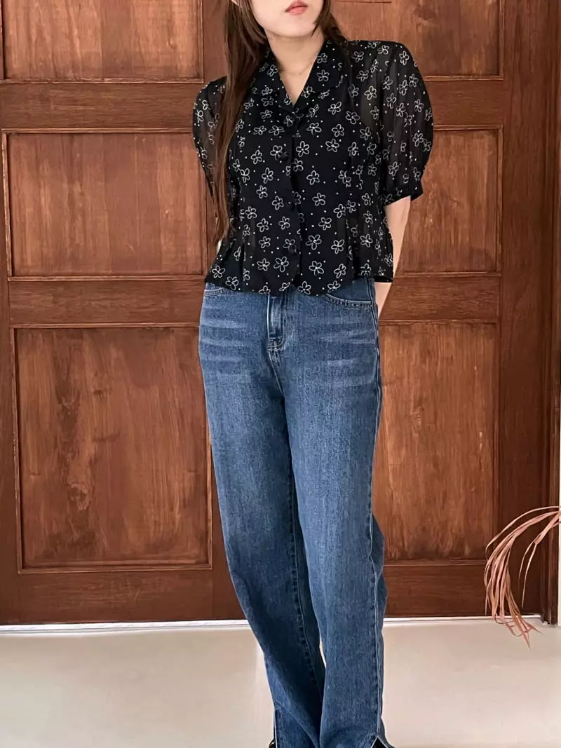Flipar - Korean Women Fashion - #momslook - Flower Blouse - 4