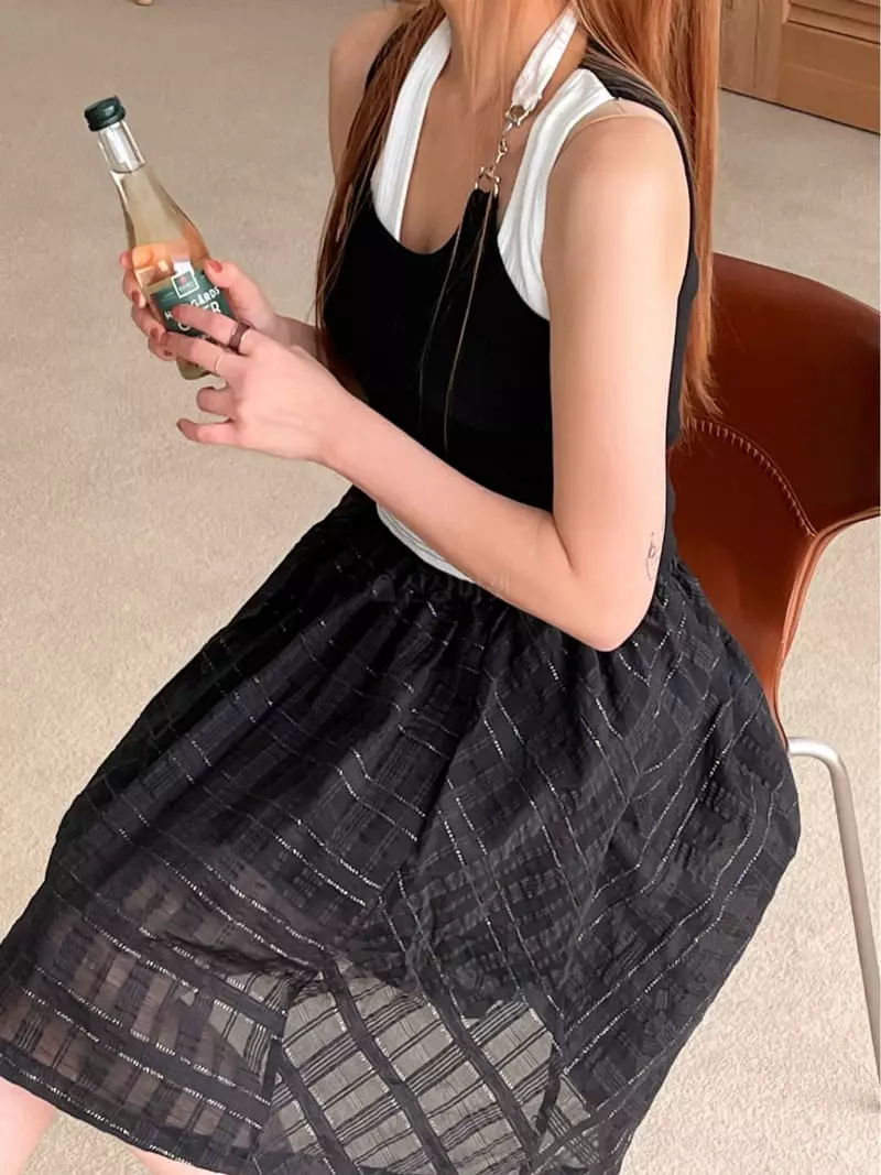 Flipar - Korean Women Fashion - #momslook - Check Balloon Skirt - 11
