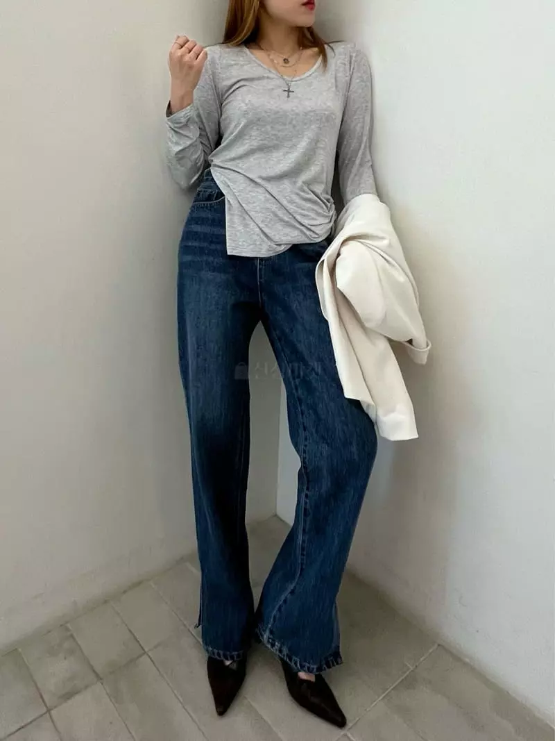 Flipar - Korean Women Fashion - #womensfashion - Slit Tee - 5